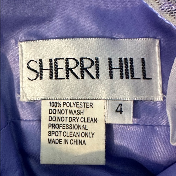 Sherri Hill VTG Maxi Dress Ball Gown Prom Sz 4 Purple Beaded Layered Sheer Fairy - Picture 12 of 12